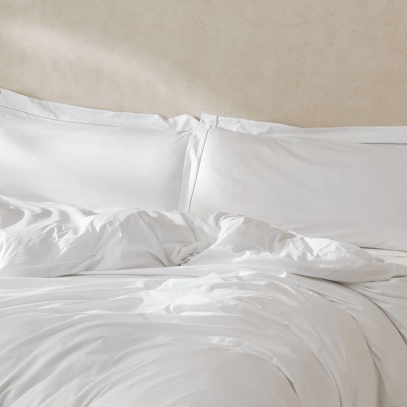 Sassi di Matera™ - Italy Made 100% Cotton Pillow Sham (2-Pack) - Italian Stitch Grey - King