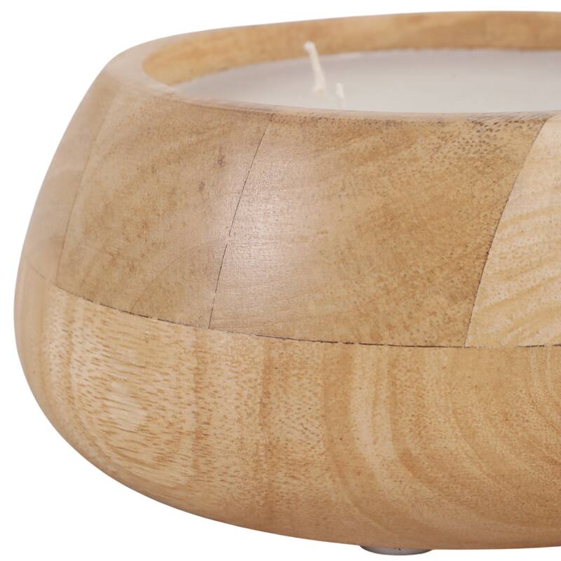 Decorative Vanilla Scented Mango Wood Bowl Candle