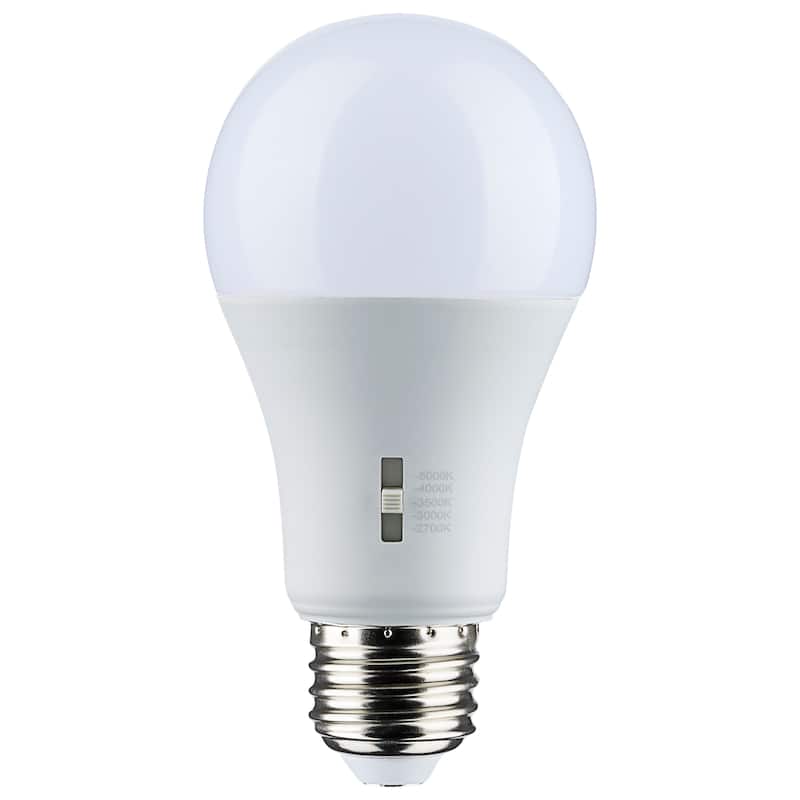 8.8W A19 LED Medium Base CCT Selectable 120V White Finish - White