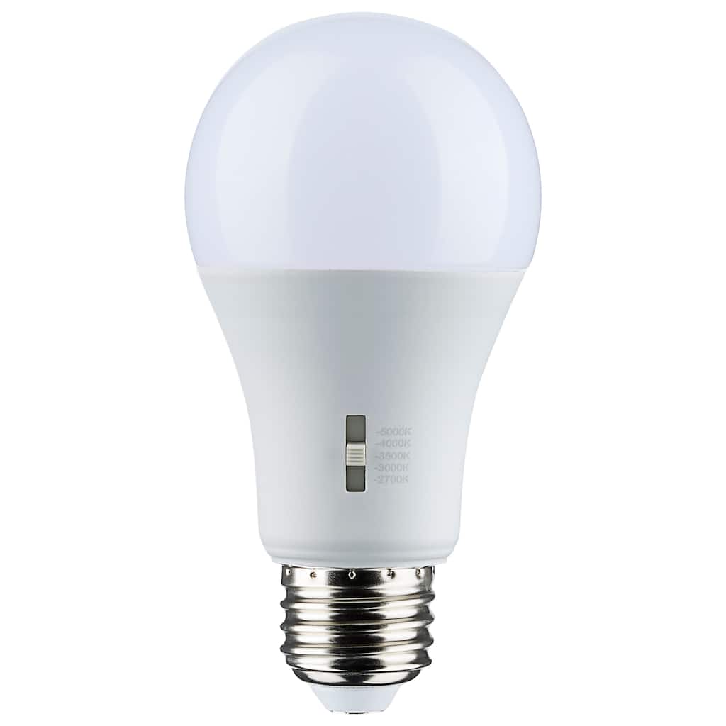 8.8W A19 LED Medium Base CCT Selectable 120V White Finish