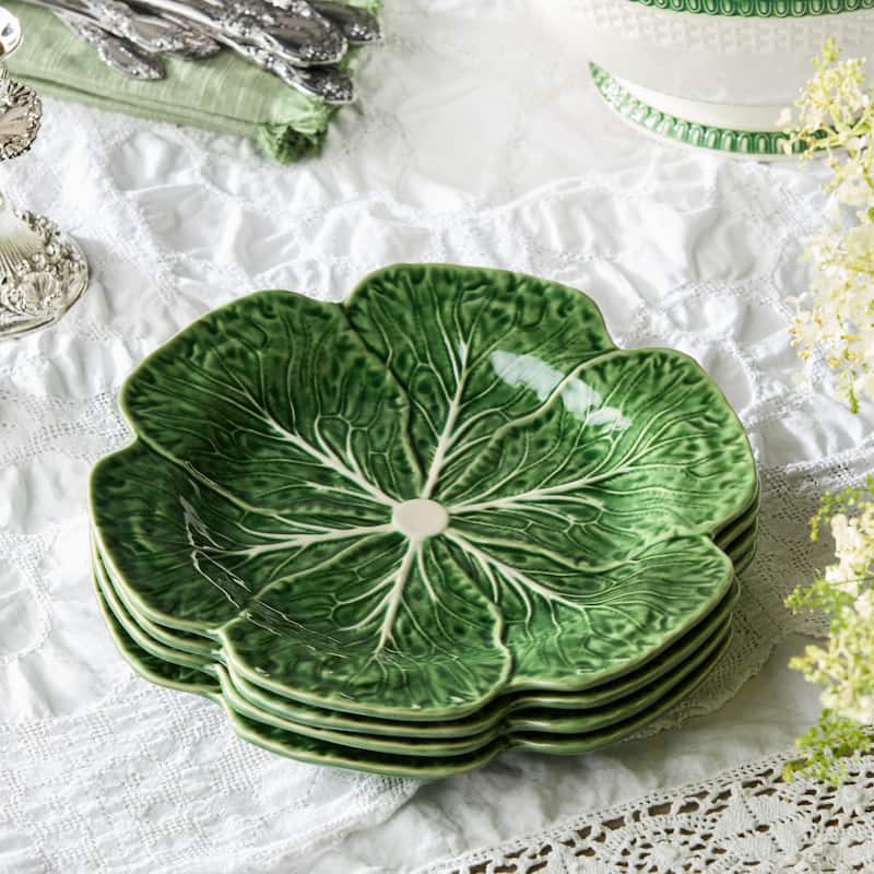Certified International Le Jardin Set of 4 Cabbage 3-D Dinner Plate 11" - 11"W x 11"D x 1.25"H