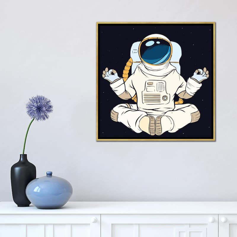 iCanvas "Astronaut and meditation" by Art Mirano Framed Canvas Print