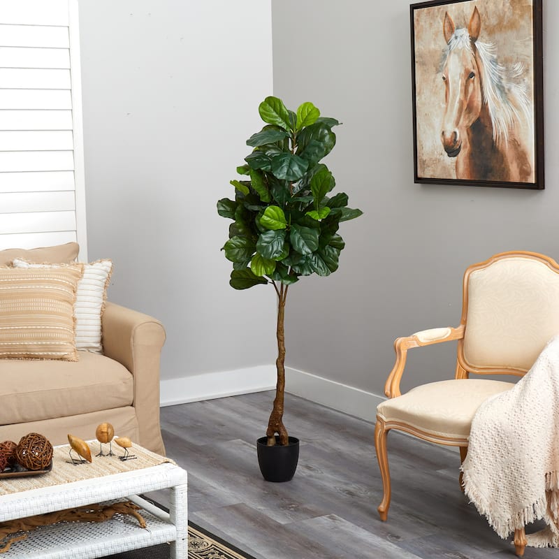 64" Fiddle Leaf Artificial Tree (Real Touch) - Green