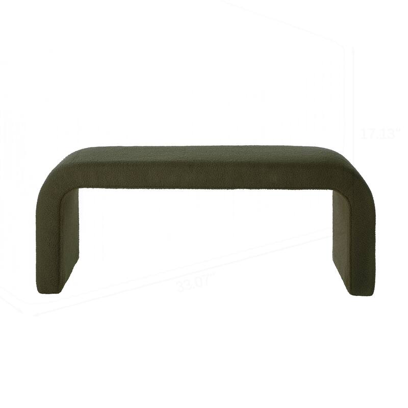 Set of 3 U-Shaped Modern Bench Teddy Ottoman
