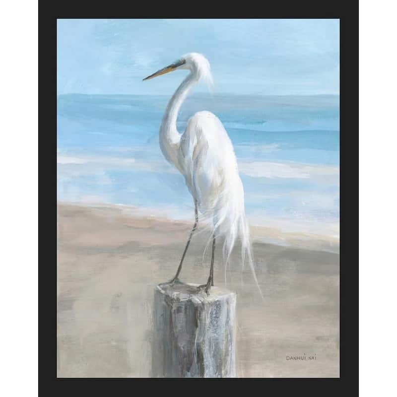 Egret by the Sea Framed Poster