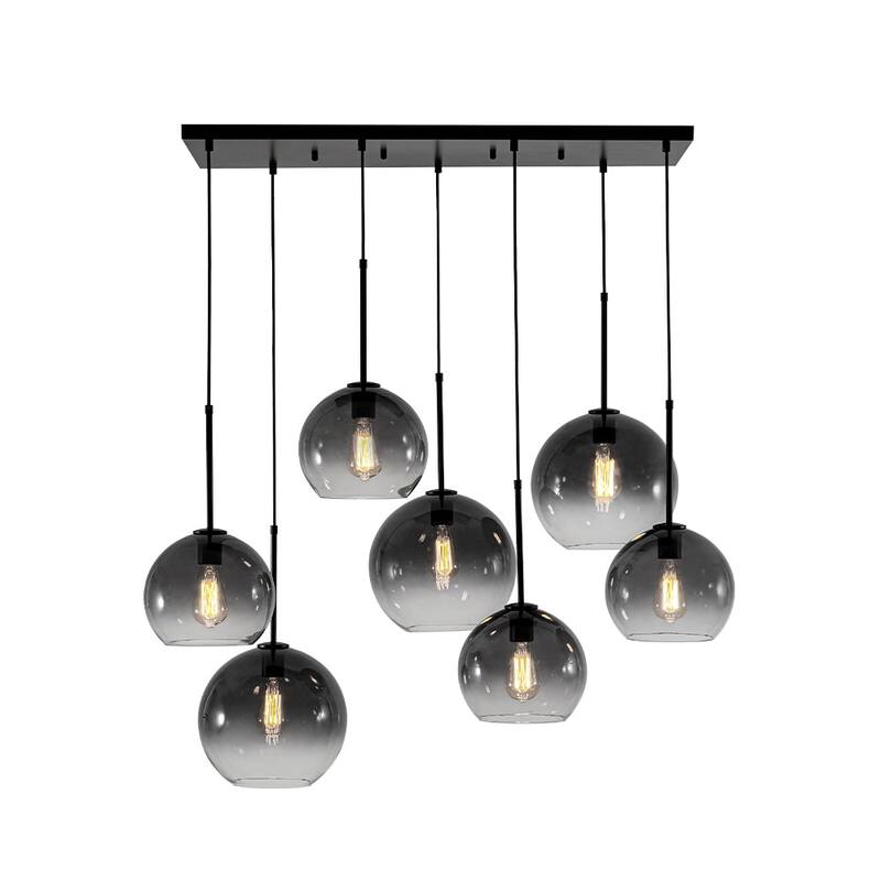 Ultra Modern 7-Light Sculptural Gradient Glass Island Pendant - 39.4in