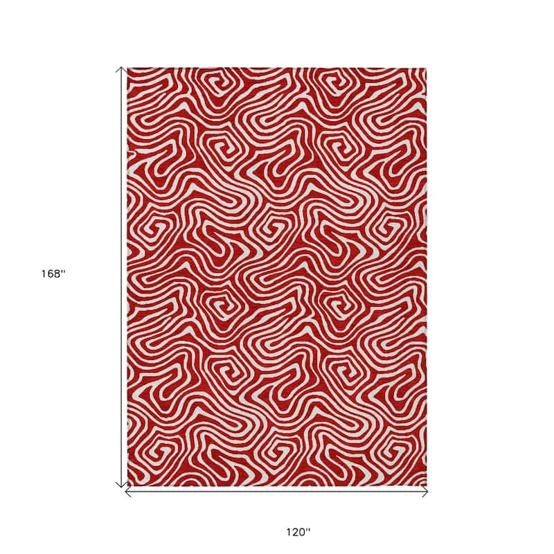 HomeRoots Abstract Transitional Rectangle Outdoor Rug