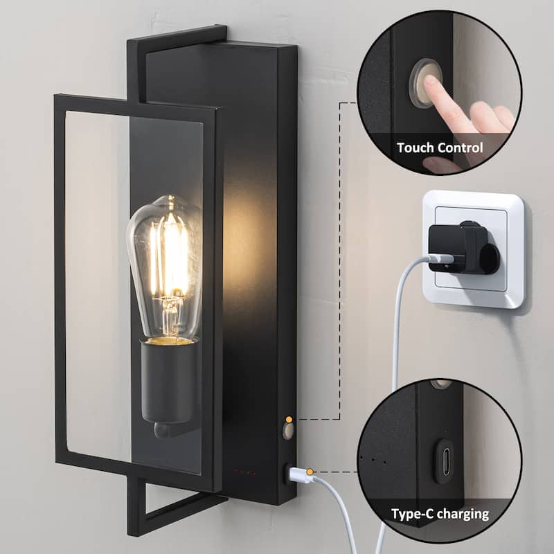 C Cattleya 2 Pack Battery Operated Rechargeable Indoor Wall Sconce Light