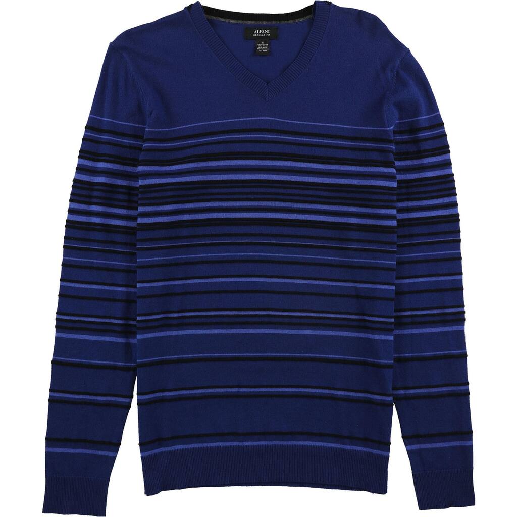 Alfani Mens Striped Knit Sweater