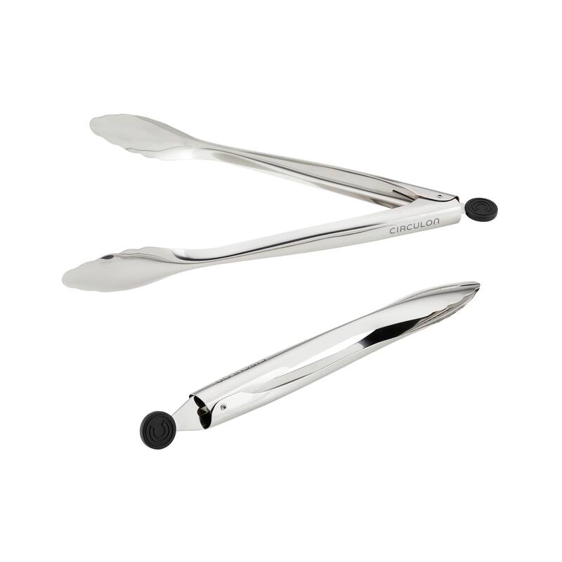 Circulon Tools Stainless Steel Kitchen Tongs Set, 2Piece, Stainless