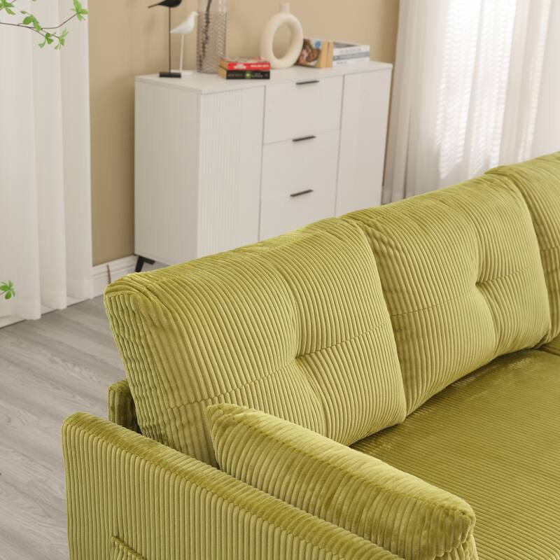 L-shaped multi-functional reversible storage Velvet combination sofa