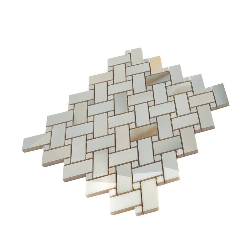 Splendor 12x12 Turchese Porcelain Mosaic Onyx Basketweave Wall and Floor Tile (4.84 sq ft/case) - 5 Pack