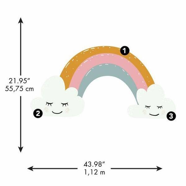 RoomMates Rainbow And Hearts Peel And Stick Giant Wall Decals - Bed ...