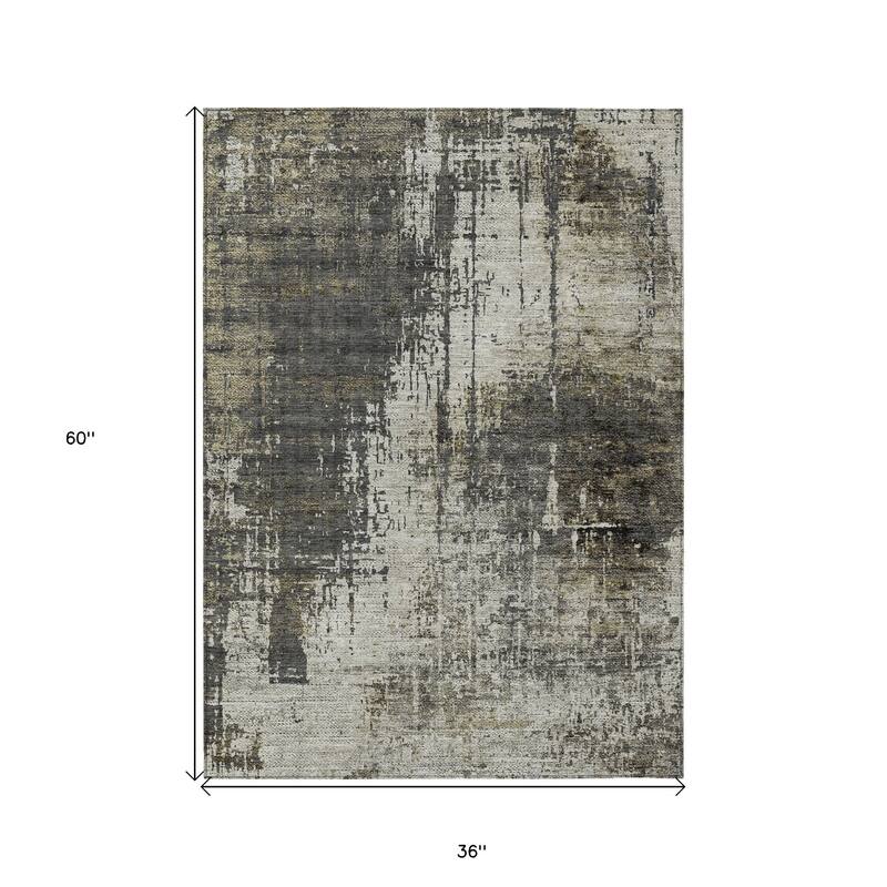 HomeRoots Abstract Transitional Rectangle Outdoor Rug