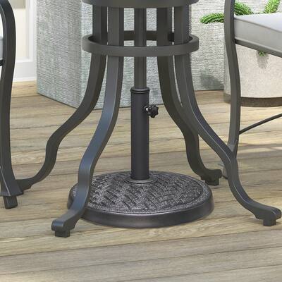 17.5 lb Round Resin Patio Umbrella Base in Black
