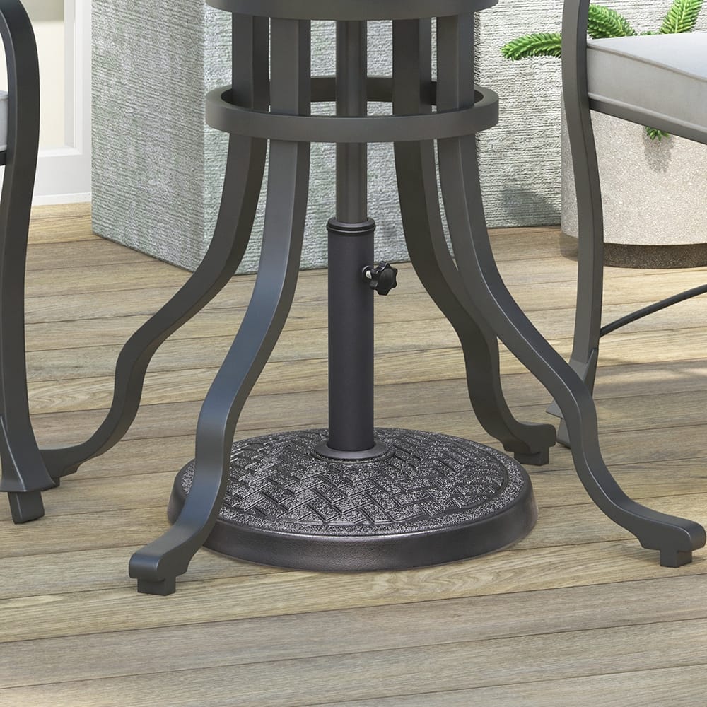 17.5 lb Round Resin Patio Umbrella Base in Black