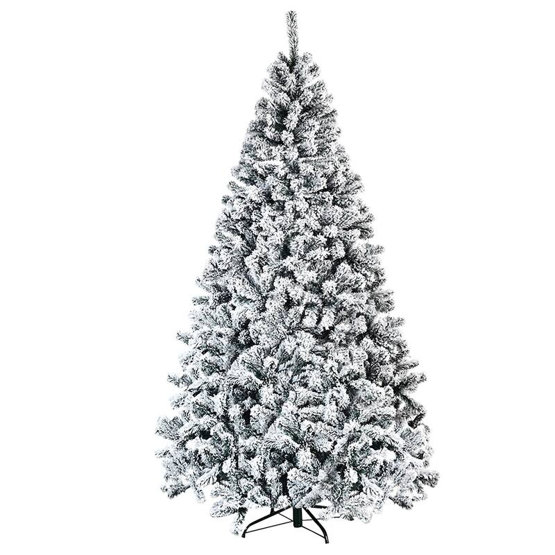 Artificial Snow Flocked Christmas Tree Snowy Hinged Pine Tree - 7.5 Foot