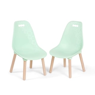 Chairs For Kids - 2 Chairs - Wooden Legs - Furniture For Kids - Kid Century Modern: Chair Set - Mint- 3 Years +