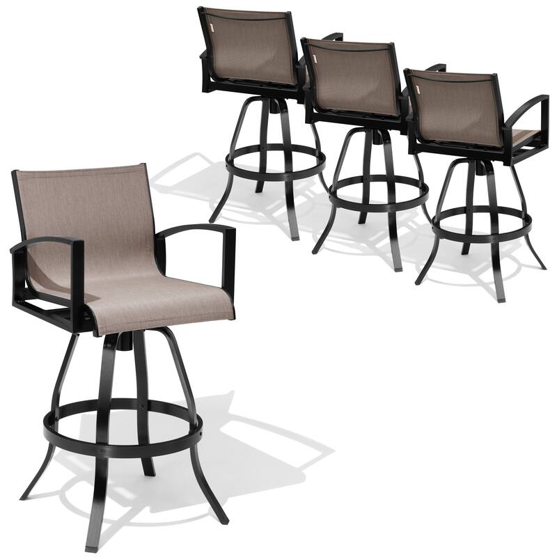 Outdoor All-weather Swivel Aluminum Bar Stools Sunbrella