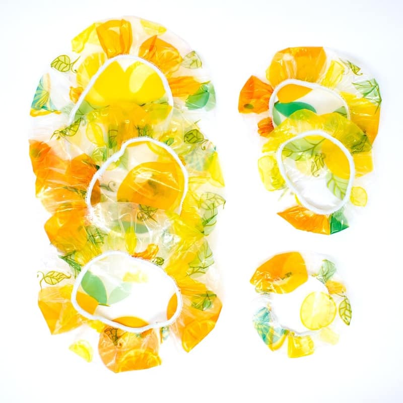 Norpro 6pc Set Citrus Pattern Reusable Elastic Decorative See Through Bowl Covers