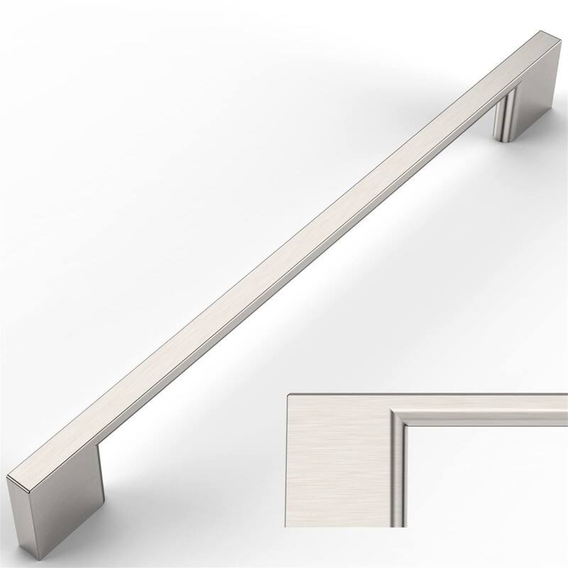 10 Pack Cabinet Pulls - 11.4"L x 0.4"W - Brushed Satin Nickel