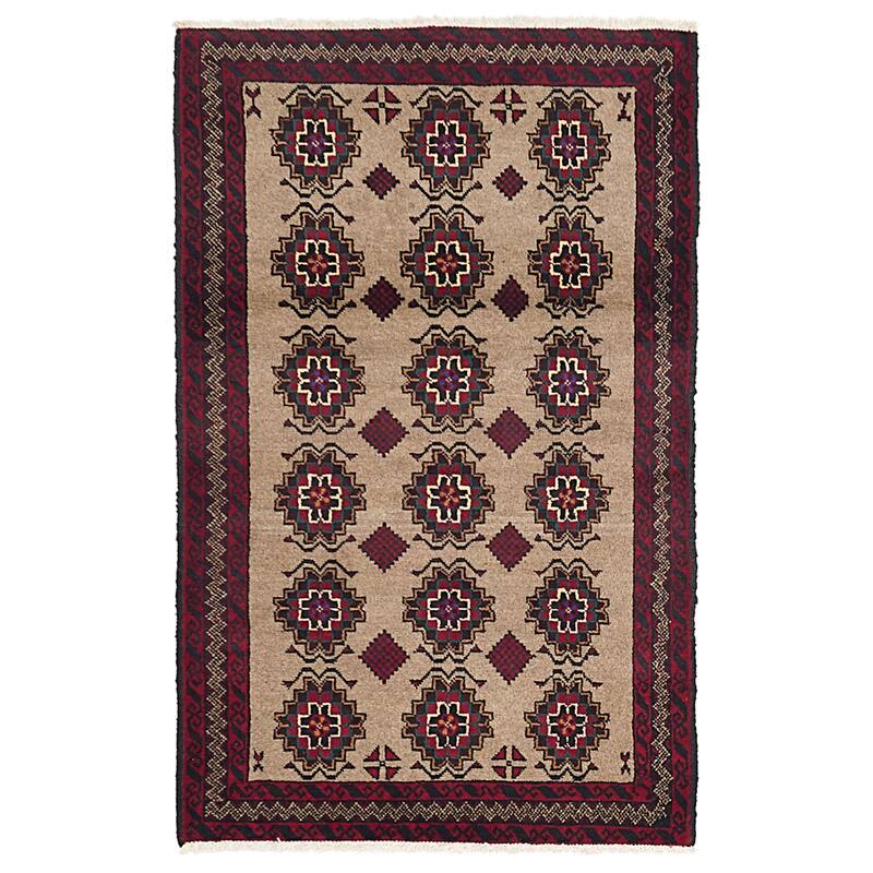 ECARPETGALLERY Hand-knotted Teimani Tan Wool Rug - 3'3 x 5'1