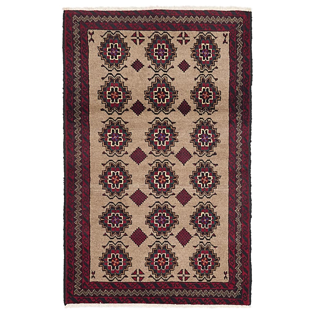 ECARPETGALLERY Hand-knotted Teimani Tan Wool Rug - 3'3 x 5'1