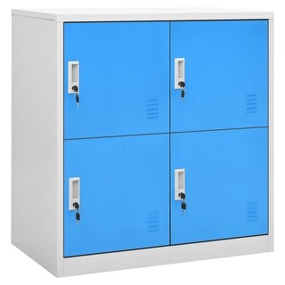 Locker Cabinet Light Gray and Blue 35.4