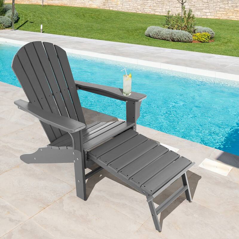 Costway 2 PCS Outdoor Patio HDPE Adirondack Chair Beach Seat - 29''x 53''x 37.5''