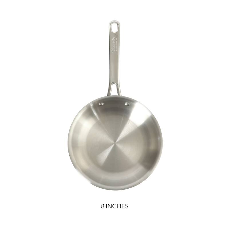 Sur La Table Kitchen Essentials Stainless Steel Frying Pan - Induction Ready Skillet with Tri-Ply Base, Polished Finish