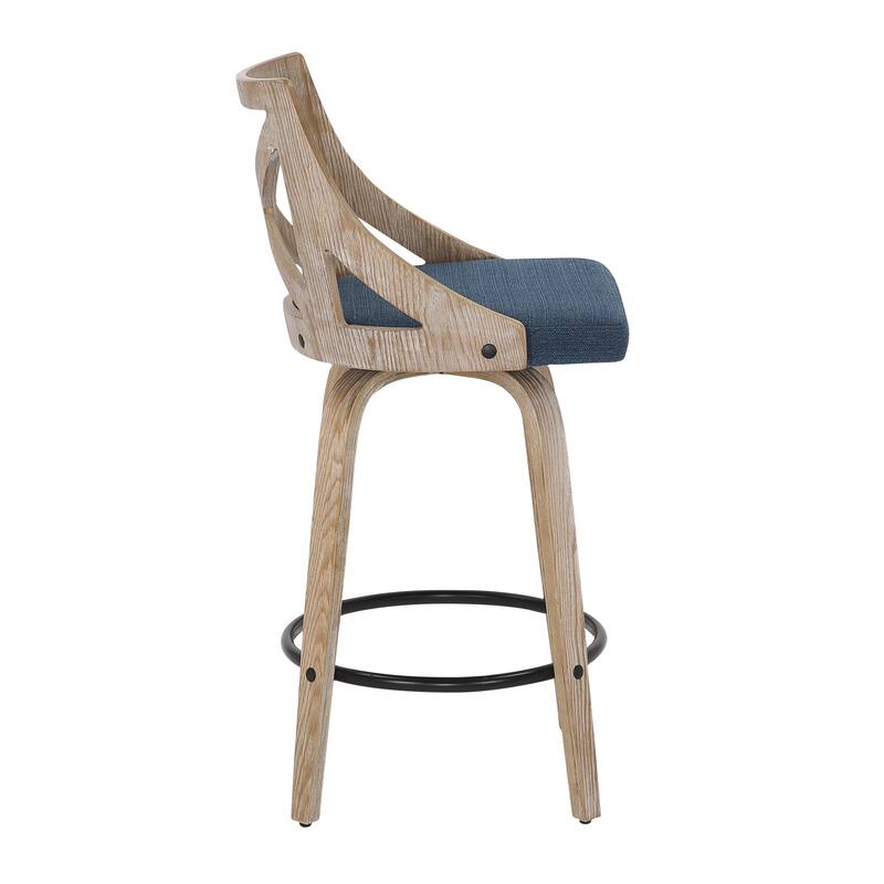 The Gray Barn Charlotte 26" Fixed-Height Counter Stool with Bent Wood Legs (Set of 2)