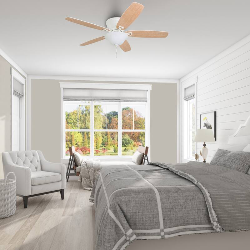 Honeywell Glen Alden 52" White Low Profile LED Ceiling Fan with Light