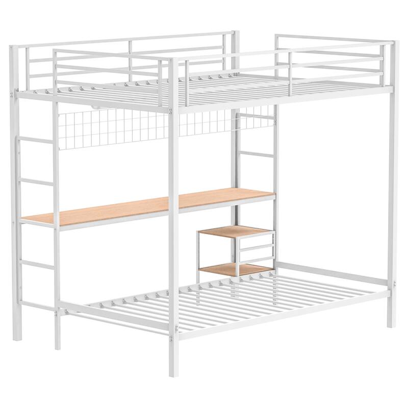 Campus Metal Full Over Twin Workstation Bunk Bed