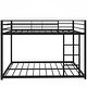 preview thumbnail 7 of 11, Full over Full Metal Bunk Bed, Low Bunk Bed with Ladder