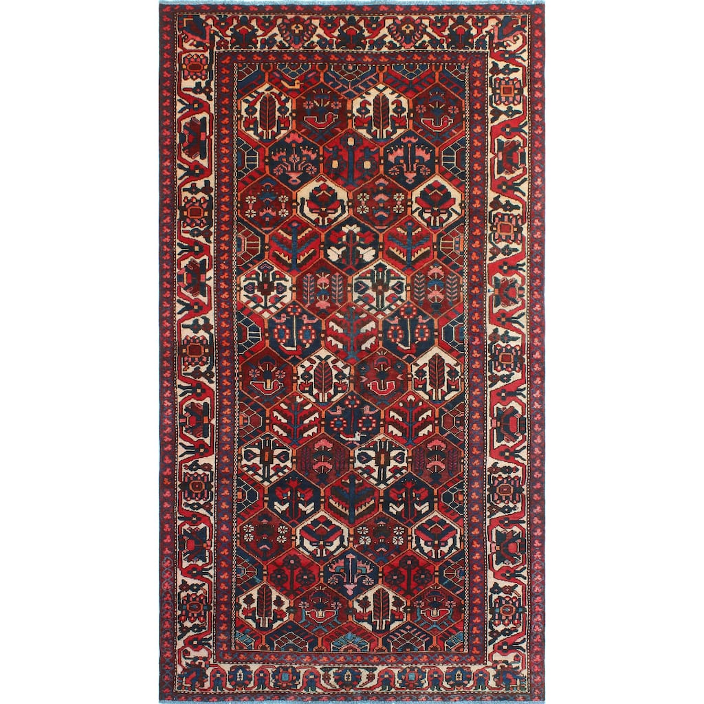Fine Vintage Bakhtiari Bradford Navy/Red Rug - 5'3" x 9'8"