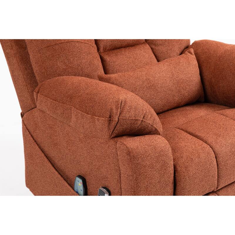 Power Lift Recliner Chair with Heat & Massage, Ergonomic Single Sofa Chair, Electric Recliner Chair with 2 Cup Holders