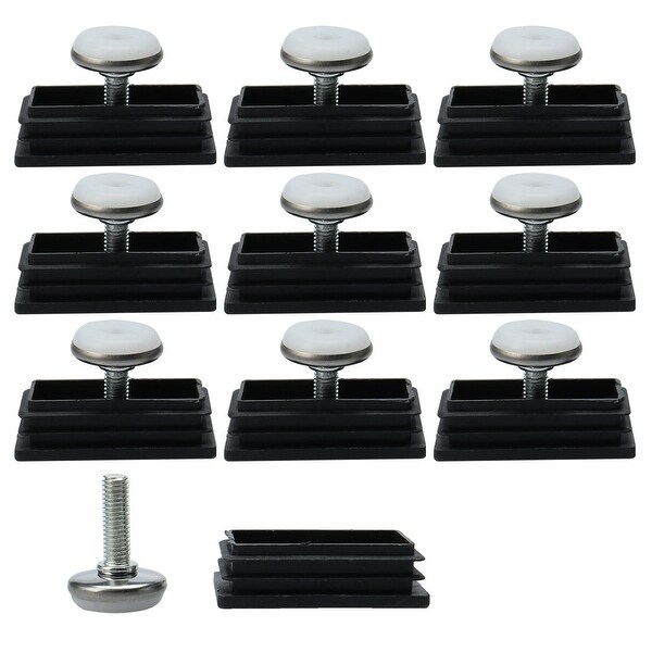 Leveling Feet 30 x 60mm Rectangle Tube Insert Adjustable Furniture Glide 10 Sets