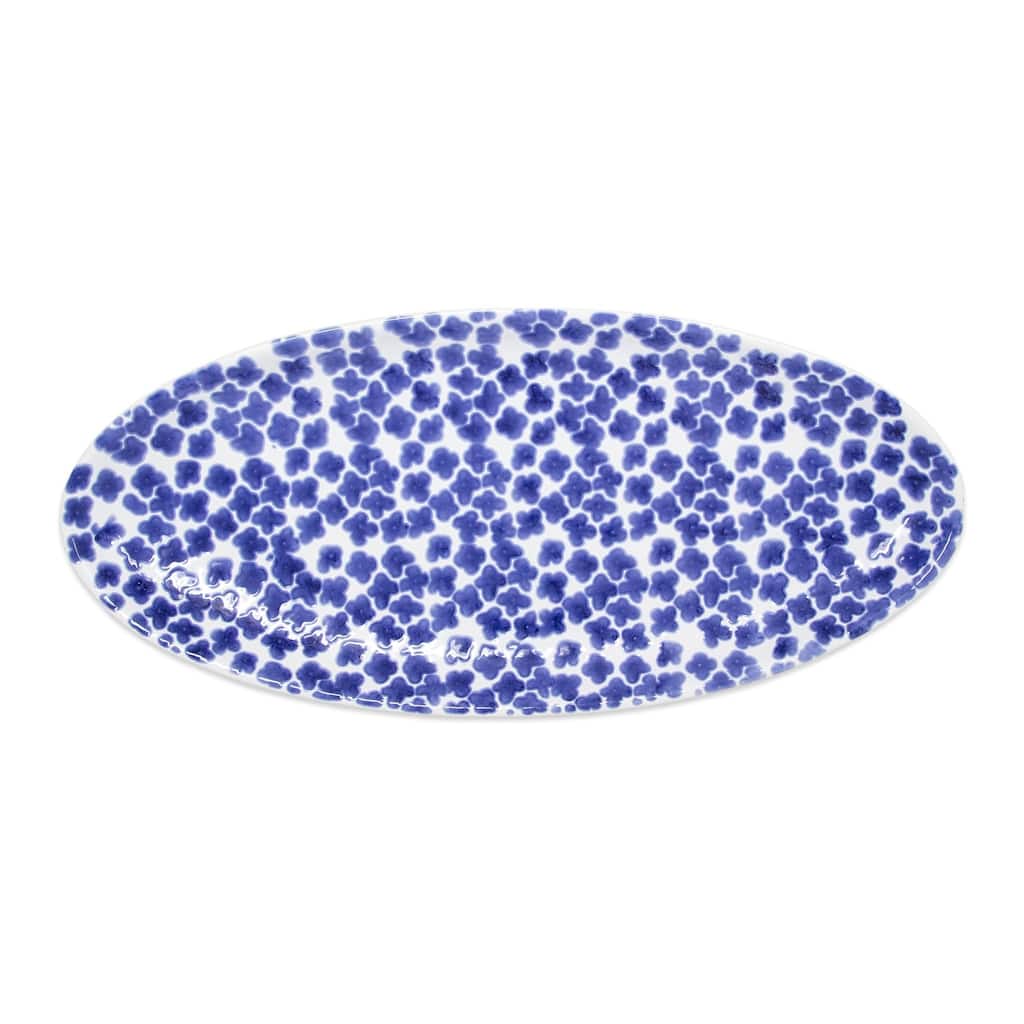 viva by VIETRI Santorini Flower Narrow Oval Platter