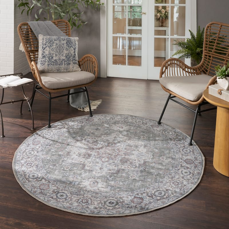 New Concept Washables Persian Boho Machine Washable Area Rug