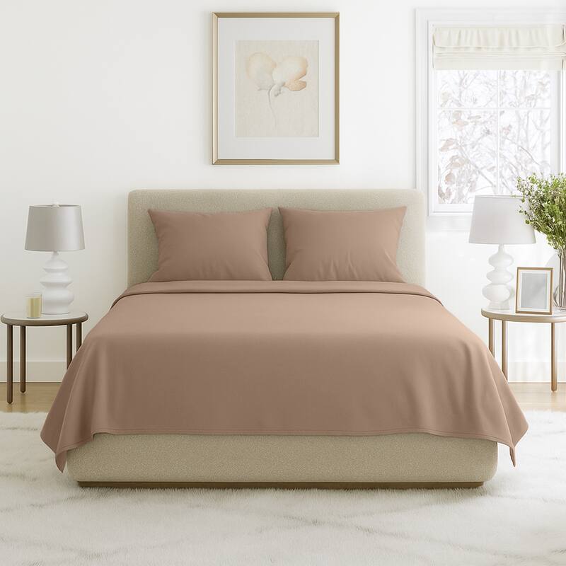 Wrinkle Resistant Brushed Microfiber Sheet Set by Windsor Home - Full - Taupe