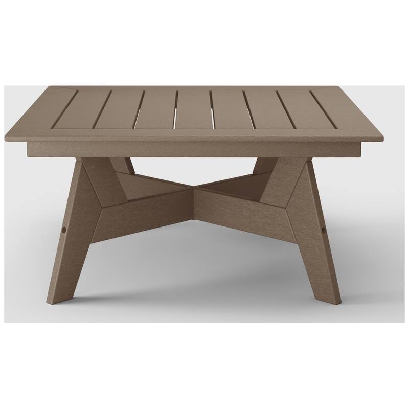 Polytrends Birchwood All Weather HDPE Outdoor Patio 37 Inch Square Conversation Table