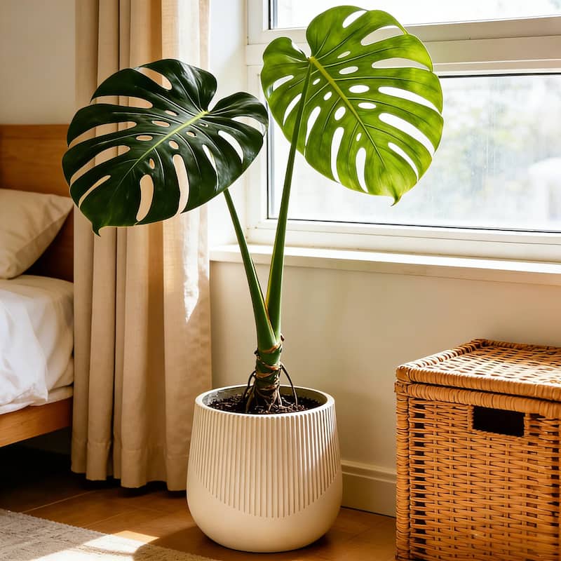 Large Outdoor Indoor Planter, 17.1"+13.38"+9" Dia Round Magnesium Oxide Planter Set of 3, Flower Pots with Drainage Holes