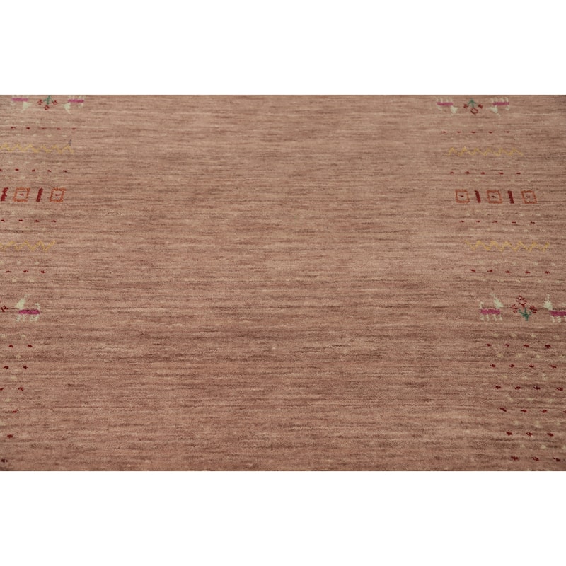 Hand Knotted Oriental 100% Wool Carpet Tribal Animal Pictorial Brown Gabbeh Area Rug - 7' 9'' X 5' 0''