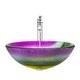 preview thumbnail 10 of 24, 619 Frosted Rainbow Sink, Chrome Faucet, Sink Ring, Pop-up Drain