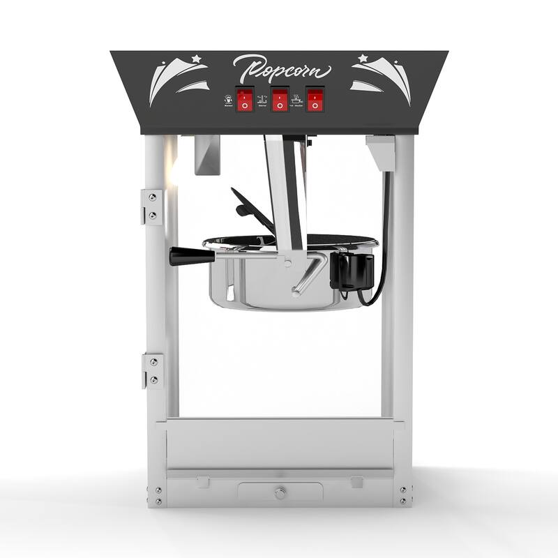 Commercial Popcorn MAKER Machine, 12 Ounce Kettle Stainless Steel Popcorn Maker with Tempered Glass, Warming Deck