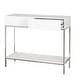 preview thumbnail 5 of 6, Simple Living White and Chrome Metal High Gloss Console Table
