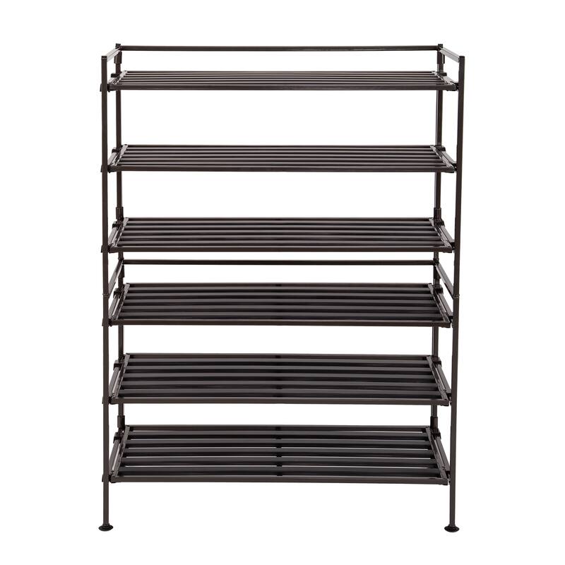 Seville Classics 3-Tier Stackable 9-Pair Resin Slat Shoe Rack