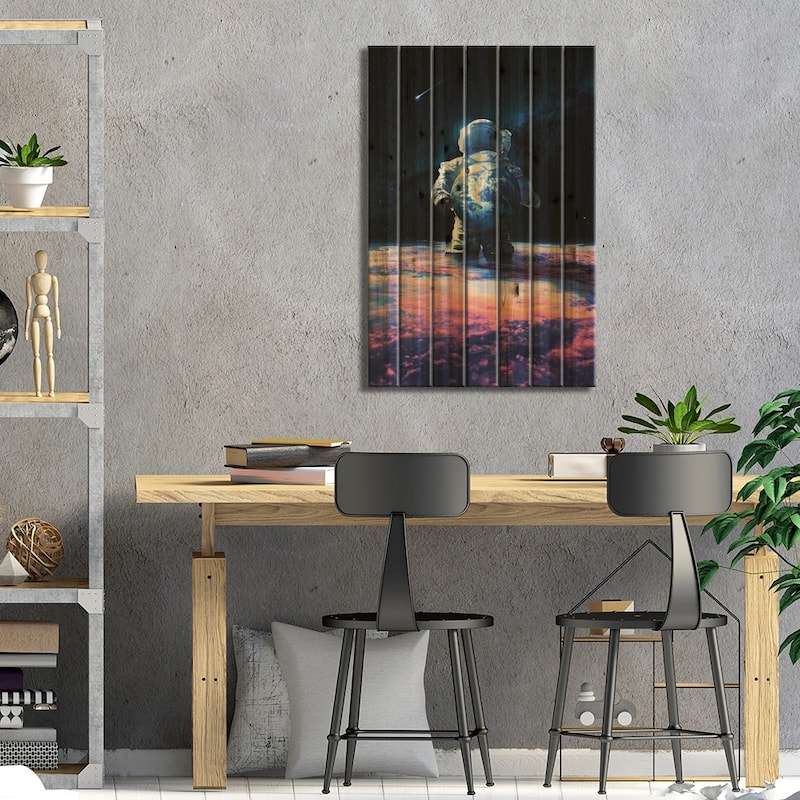 Drop Off Print On Wood by Nicebleed - Multi-Color