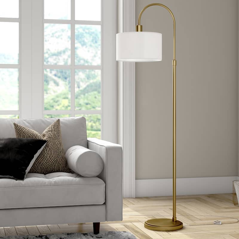 Veronica Arc Floor Lamp with Fabric Shade