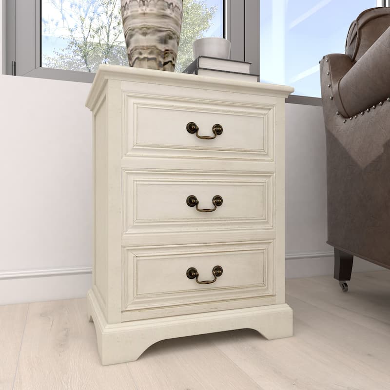 Wood 3 Drawer Room Cabinet - Cream - Roche River Decor